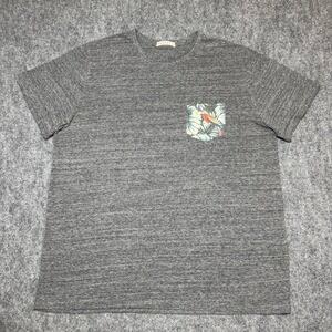 Marine Layer‎ Mens Gray Re-spun Pocket Parrot T-Shirt Short Sleeve Size L/XL